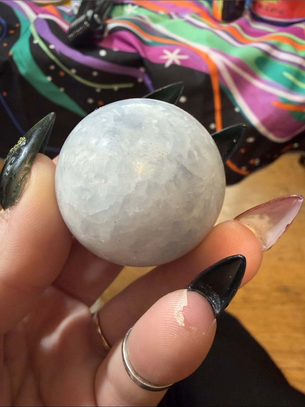 Natural Light blue celestite Sphere - comes with stand